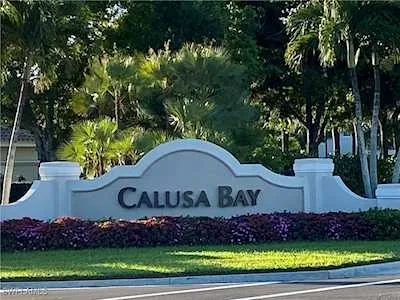 Calusa Bay gated community entrance sign in Naples Florida